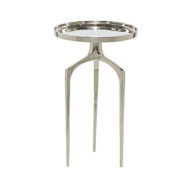 9th & Pike&#40;R&#41; Contemporary Round Silver Aluminum Raised Edge Table - image 