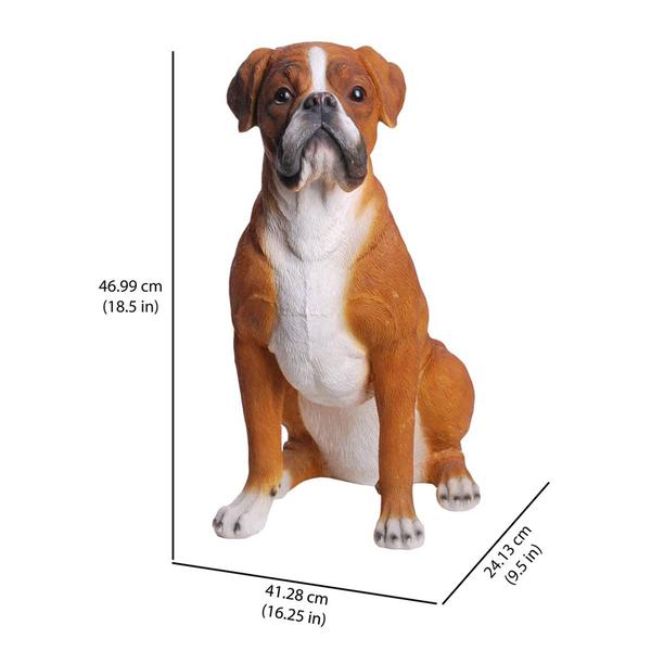 Hi-Line Gift Sitting Boxer Garden Statue