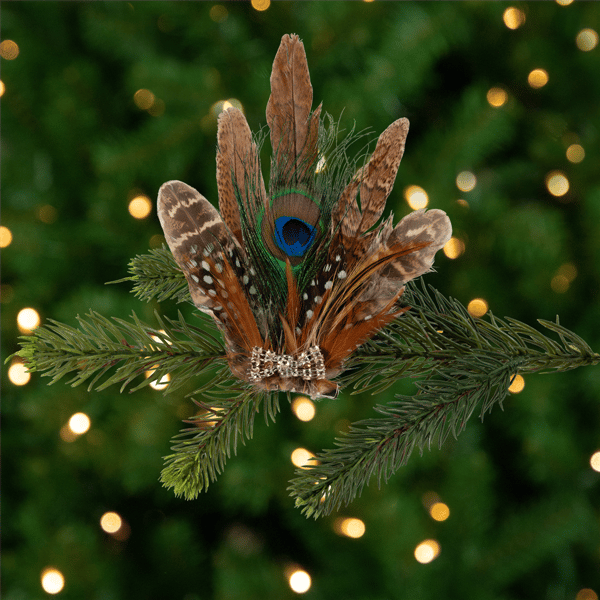 Northlight 6in. Peacock Feather Christmas Clip-On Ornament