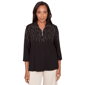 Petites Alfred Dunner Seville Heat Set Embellished Zip Mock Neck - image 1