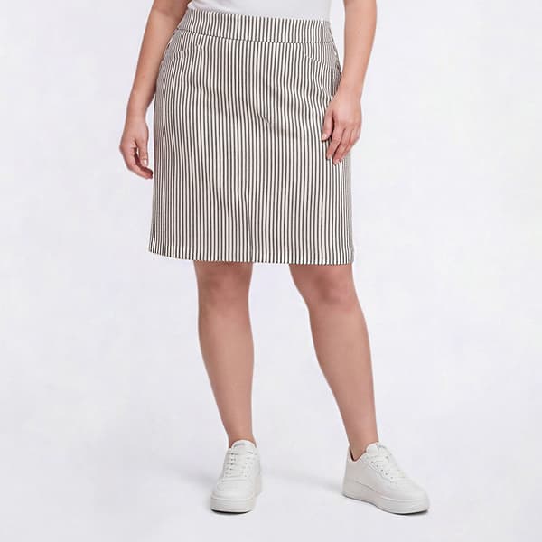 Plus Size Napa Valley Stripe Super Stretch Split Hem Skort - image 