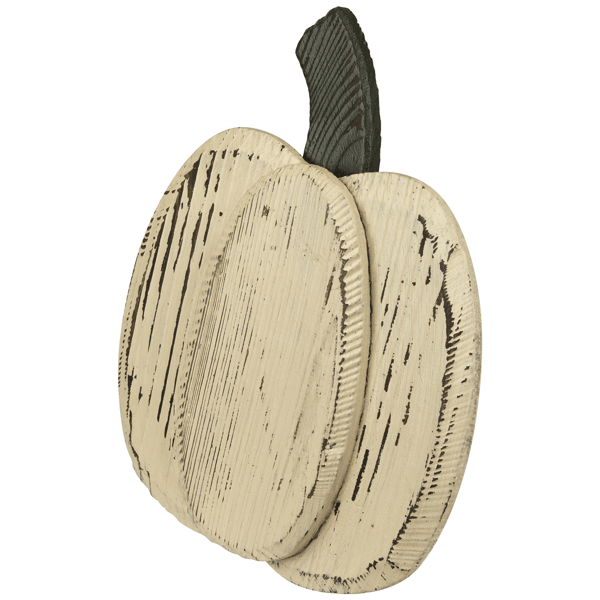 Northlight Small Wooden Fall Harvest Pumpkin with Stem - 10.5in.