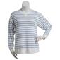 Womens Emily Daniels Long Sleeve Stripe Hacci Tee - Blue/Ivory - image 1