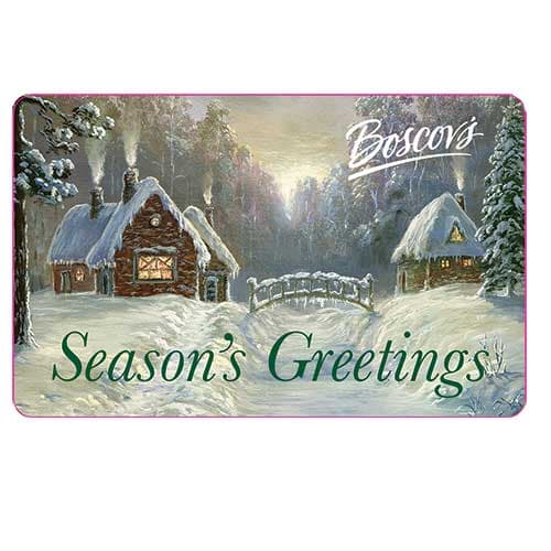 Boscov's Season's Greetings Winter White Gift Card - image 