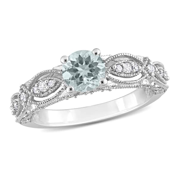 Gemstone Classics&#40;tm&#41; 10kt. White Gold 1ct. Aquamarine Ring - image 