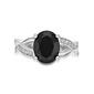 Gemminded Sterling Silver Oval Black Onyx & White Sapphire Ring - image 5