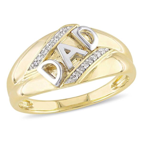 Mens Gentlemens Classics&#40;tm&#41; 10kt. Gold 1/20ctw. Diamond Dad Ring - image 