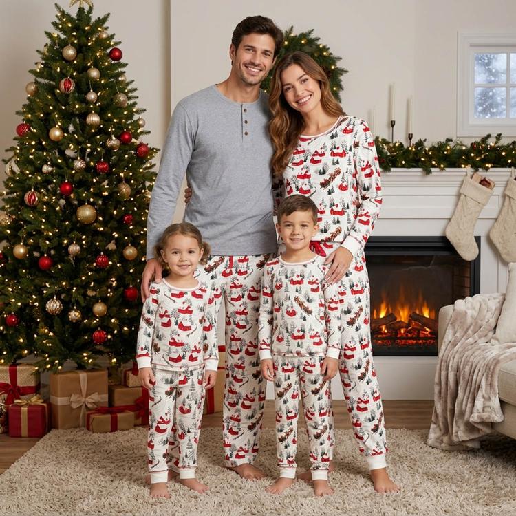 Poppy & Clay Long Sleeve Winter Cottage Scene Pajama Set