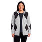 Plus Size Olive & Vine Long Sleeve Argyle Open Front Cardigan - image 1