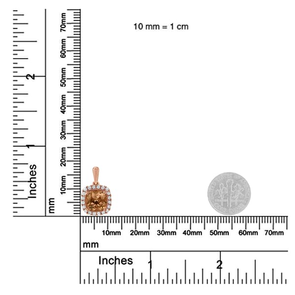 Gemstone Classics&#8482; 1/4ctw. Peach Morganite Square Pendant