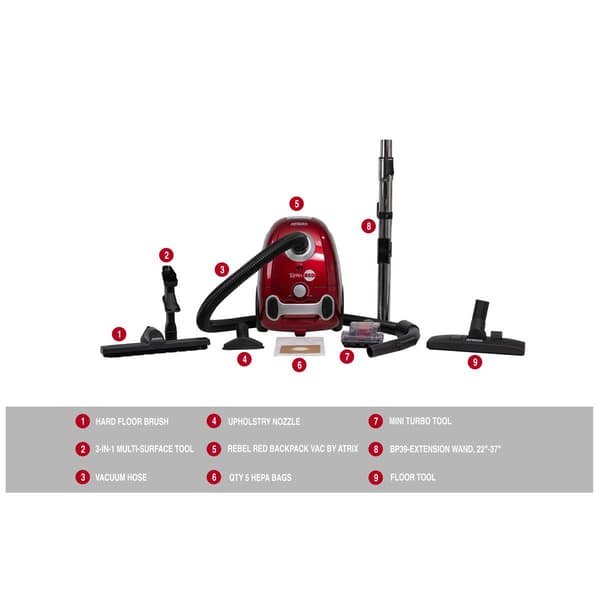 Atrix Rebel Red Vacuum w/ HEPA Filtration