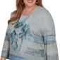 Plus Size Alfred Dunner Provence 3/4 Sleeve Watercolor Floral Tee - image 5