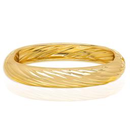 14kt. Gold Plated Swirl Textured Bangle Bracelets