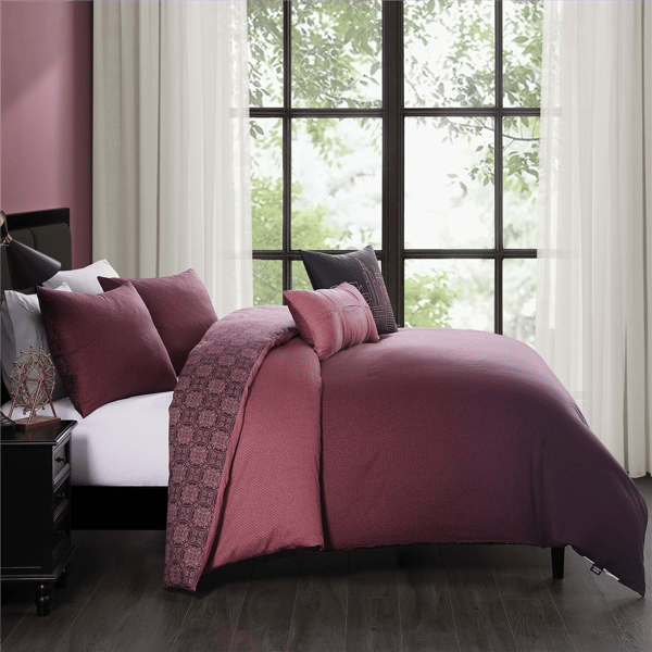 Bebejan® Mauve Dreams Cotton 5pc. Reversible Comforter Set