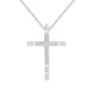 1/20cttw. Natural Diamond Sterling Silver Cross Pendant Necklace - image 1