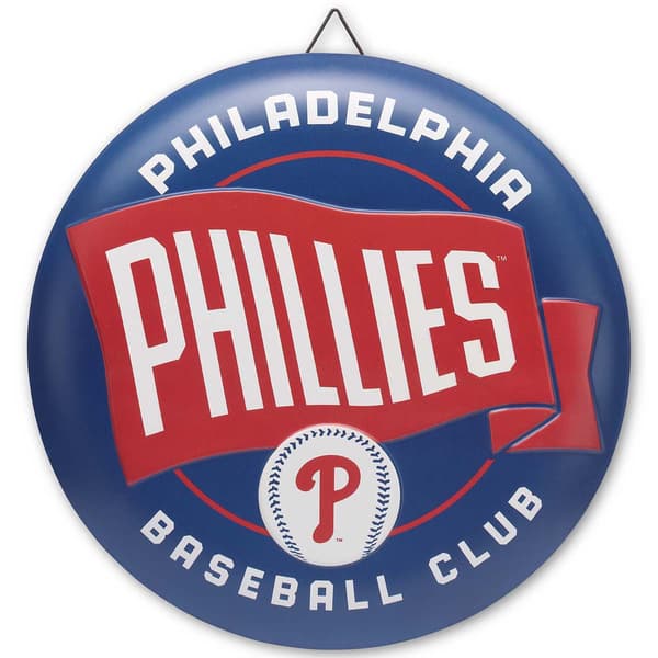 Open Road Phillies Embossed Metal Round Club Sign