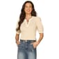 Petite Democracy Elbow Puff Sleeve Split Neck Stripe Blouse - image 4