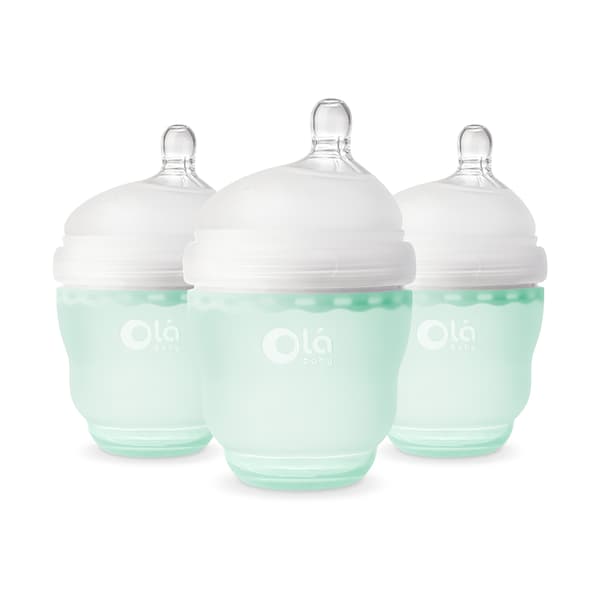Olababy 3pk. 4oz. Bottle with Slow Flow Nipple - Mint - image 