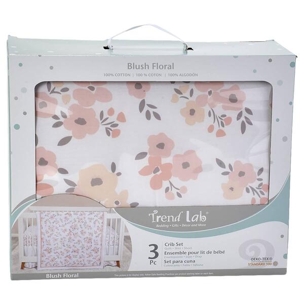 Trend Lab(R) 3pc. Reversible Floral Crib Beddings Set