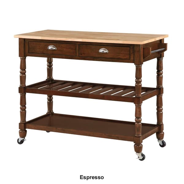 Convenience Concepts 3-Tier Butcher Block Kitchen Cart