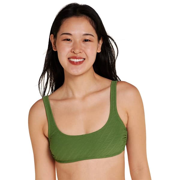 Juniors California Sunshine Solid Wave Bralette Swim Top
