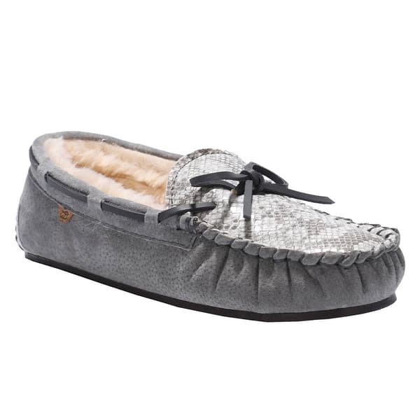 Womens LAMO Sheepskin Britain Moc II Snake Print Moccasins - image 