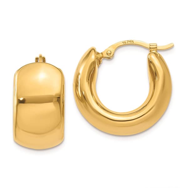 Gold Classics(tm) 14kt. Yellow Gold 18x9mm Hoop Earrings - image 