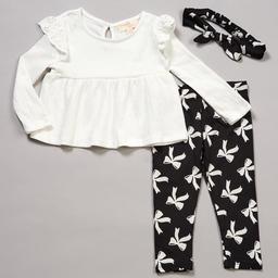 Baby Girl (12-24M) BTween(R) Ruffle Top & Bow Leggings w/ Headband