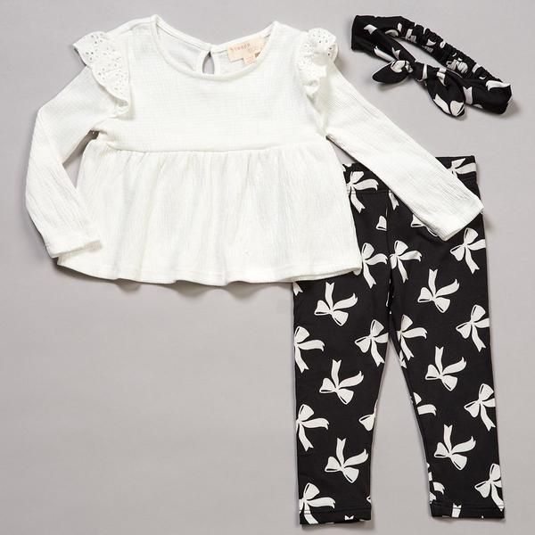 Baby Girl (12-24M) BTween(R) Ruffle Top & Bow Leggings w/ Headband - image 