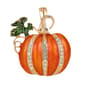Wearable Art Gold-Tone Crystal Enamel Pumpkin Enhancer - image 1