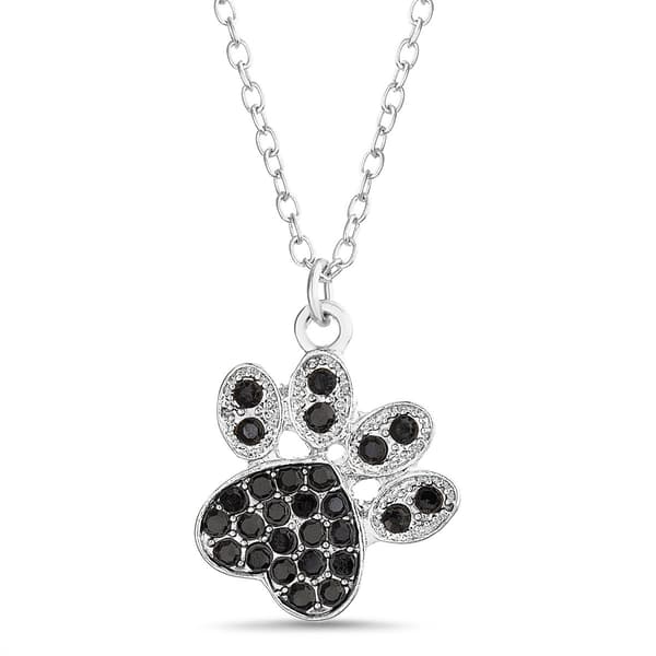 Crystal Kingdom Black Crystal Paw Print Pendant Necklace - image 