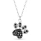 Crystal Kingdom Black Crystal Paw Print Pendant Necklace - image 1