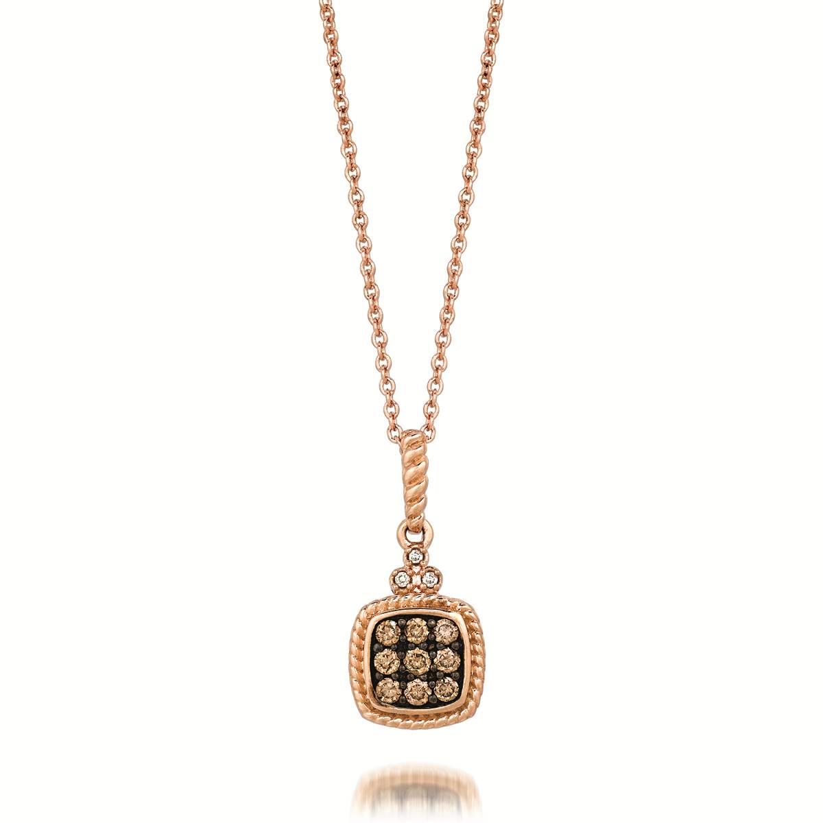 Le Vian(R) Rose Gold White & Brown Diamond Cluster Pendant