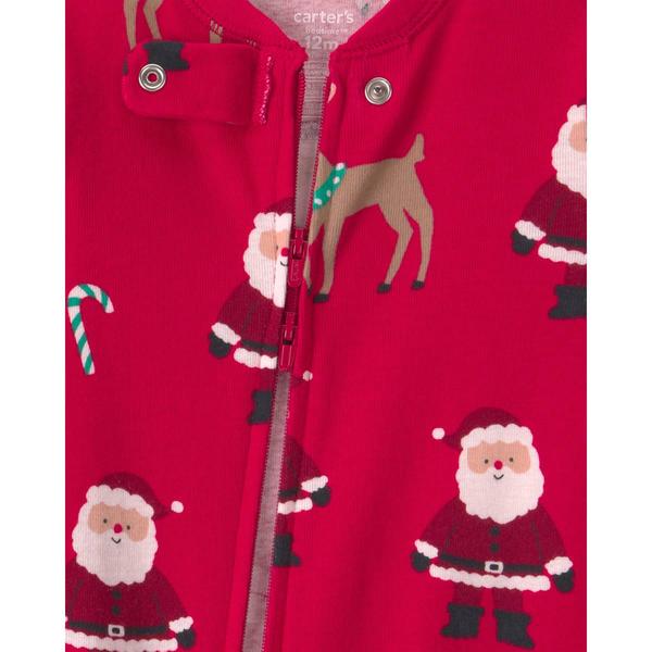 Baby Unisex (12-24M) Carter''s® Santa Christmas Footed Pajamas