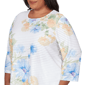 Plus Size Alfred Dunner Classics 3/4 Sleeve Floral Stripe Blouse - image 5
