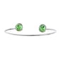 Silver Plated Austrian Peridot Crystal Cuff Bangle Bracelet - image 1