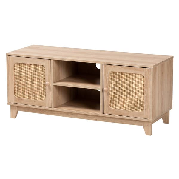 Baxton Studio Elsbeth Light Brown Finished Wood 2-Door TV Stand - image 