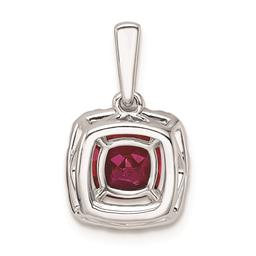Pure Fire 14kt. White Gold Ruby Halo Pendant