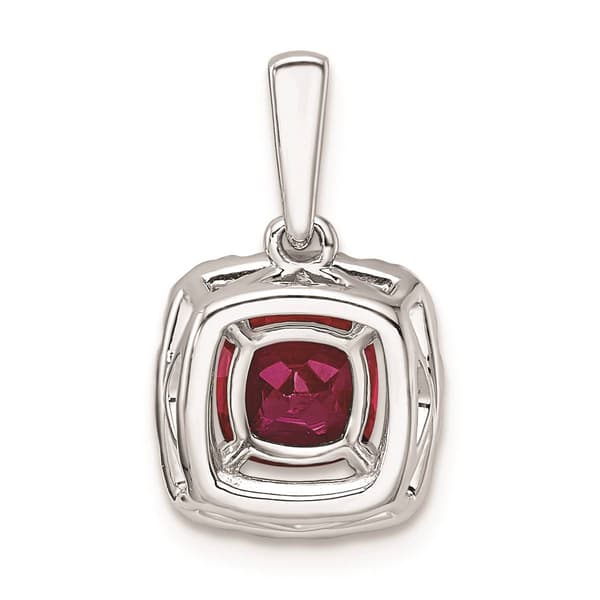Pure Fire 14kt. White Gold Ruby Halo Pendant