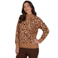 Womens Hearts of Palm Berry Fabulous Mock Neck Leopard Sweater - image 3