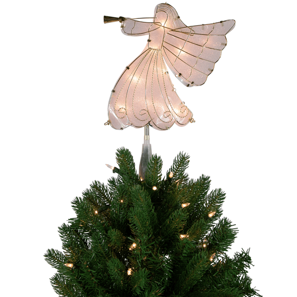 Northlight 10in. Gold Angel Tree Topper Warm White Lights