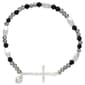 Beautiful Blessings Hematite Jet Stone Stretch Bracelet w/ Cross - image 1