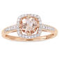 Gemstone Classics&#40;tm&#41; 10kt. Rose Gold & Morganite Halo Ring - image 1