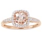 Gemstone Classics&#40;tm&#41; 10kt. Rose Gold & Morganite Halo Ring - image 1