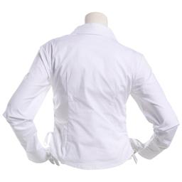 Juniors No Comment Long Sleeve Poplin Button Front Top - White
