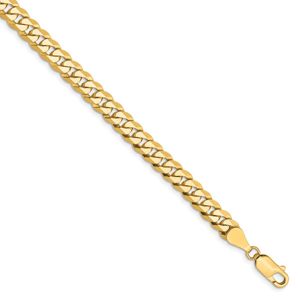 Mens Gold Classics&#40;tm&#41; 5.75mm. 14k Gold Beveled Curb Chain Bracelet - image 