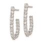 Pure Fire 14kt. White Gold 1ctw. Studded Diamond J-Hoop Earrings - image 2