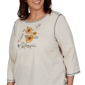 Plus Size Alfred Dunner Tuscany Sunflower Embroidered Blouse - image 5