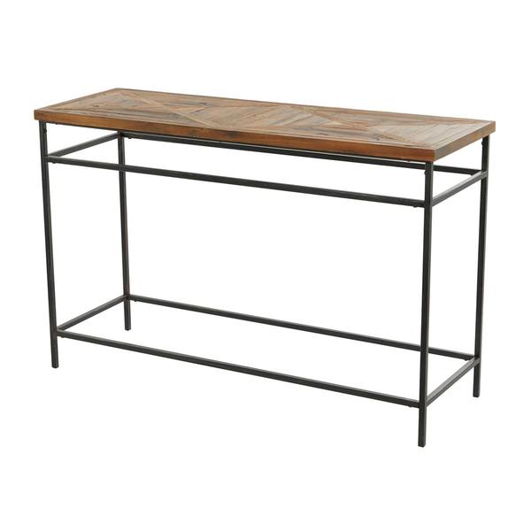 9th & Pike(R) Brown Metal Rustic Console Table - image 