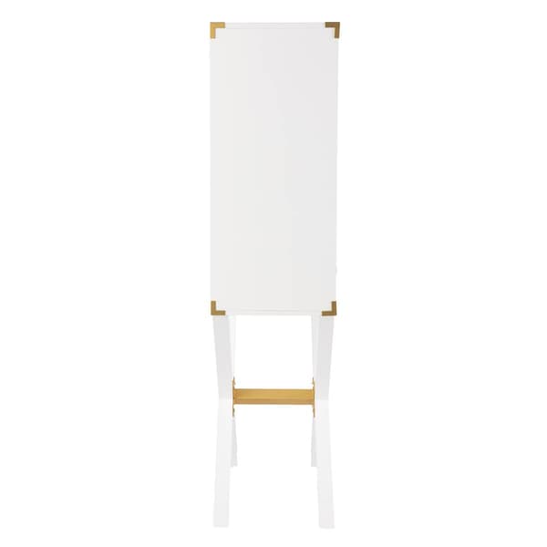 Southern Enterprises Campaign Tall Bar Cabinet w/ Storage